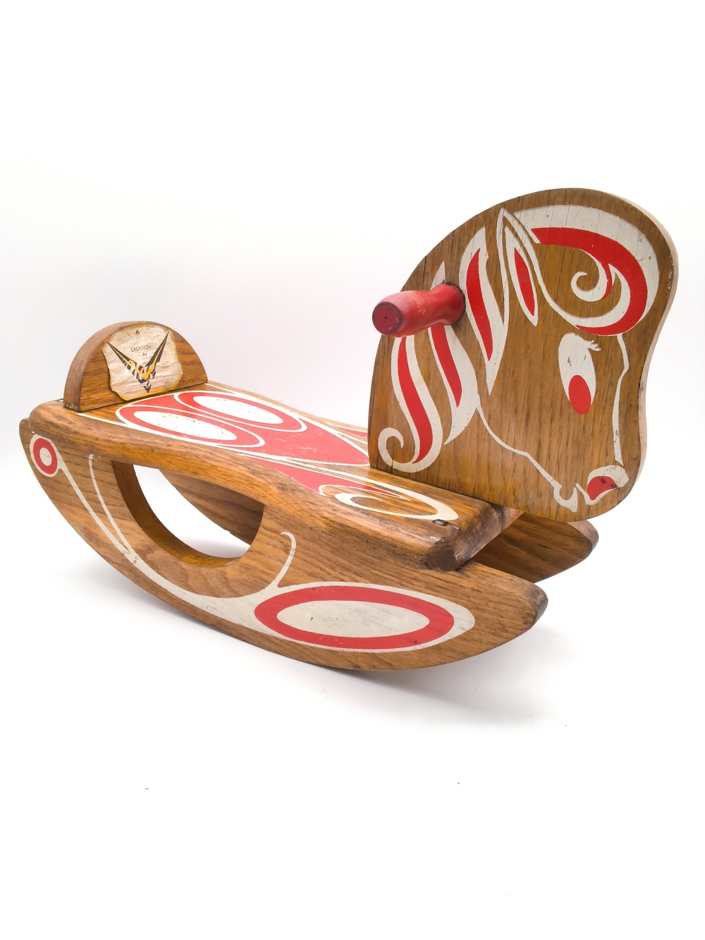 Wooden Rocking Horse Decorative Decor - Vintage 1950s Dekto Toy Company
